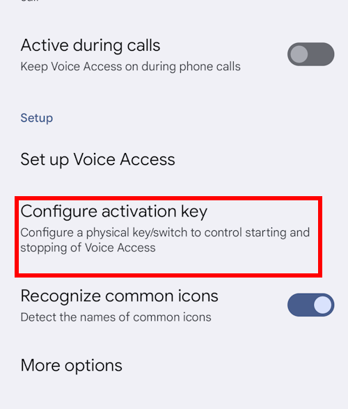 Scroll down and tap configure Activation key